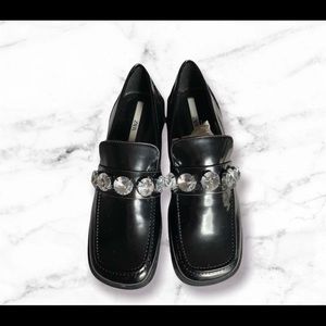 Zara black loafers with jewels. New with tags and in original box.